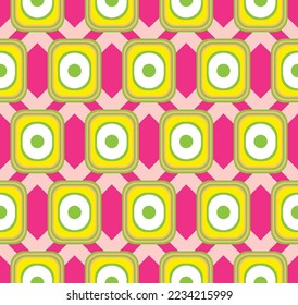 Abstract Retro Squares Diagonal Cross Stripes Seamless Geometric Vector Pattern Trendy Fashion Colors Perfect for Allover Fabric Print or Wrapping Paper Minimalist Simple Look Fuchsia Lime Green Tones