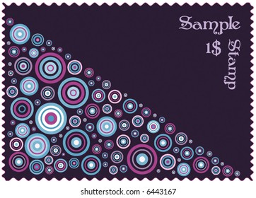 abstract retro stamp design with grunge circles