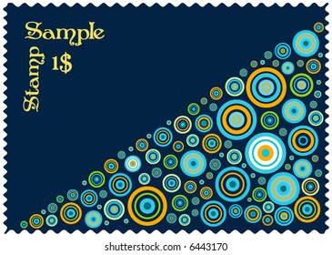 abstract retro stamp design with grunge circles