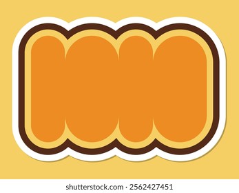 Abstract Retro sticker banner art shape flat vector illustration 