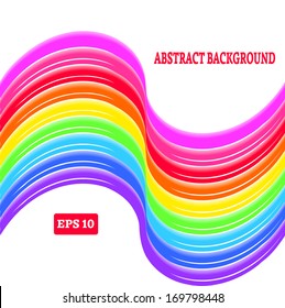 Abstract retro striped colorful vector background.  Bright colorful rainbow stripes. Vector illustration. 10 EPS
