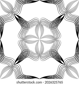 Resumen estilo retro estilo arabesco lineal sin costuras. Ornamento artístico de líneas con formas florales.