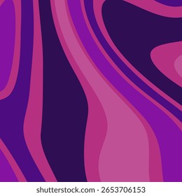 An abstract, retro style background with flowing, wavy bands of deep purple, magenta, and pink.