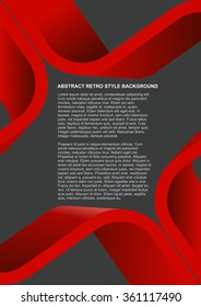 Abstract retro style background with red 3D stripes for poster, flyer or brochure design