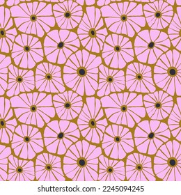 Abstract retro style floral seamless pattern. Hand down flowers texture. Great for fabric, textile, wallpaper. Vector illustration