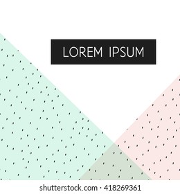 Abstract retro style geometric cute design with brush strokes. Place for text