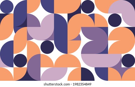 Abstract retro style of geometric pattern artwork style template. Circle design of rounded shapes pattern pattern background. vector