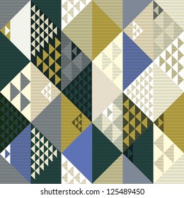Abstract retro style geometric seamless background, seamless pattern, vector.