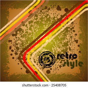 Abstract Retro style grunge background with colorful lines