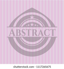 Abstract retro style pink emblem