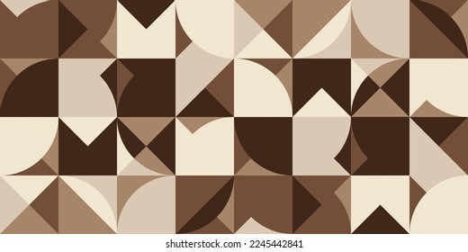 Abstract retro style seamless vector pattern with geometric shapes in neutral colors. Stylized geometrical pattern for textile, wrapping and wallpaper