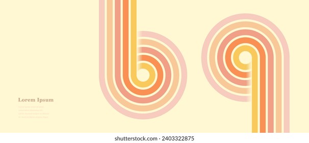 abstract retro styled stripe line, geometric circle texture background, vintage construction, 70s styled concept