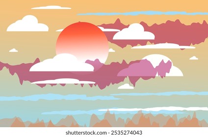 Abstract retro styles Sky background  color with geometric shapes and lines. Vector illustration. Eps10