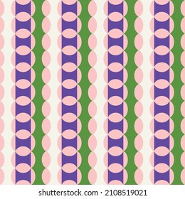 Abstract Retro Stylish Geometric Vertical Chains Seamless Pattern Trendy Fashion Colors Minimalist Concept Purple Green Pink Tones