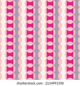 Abstract Retro Stylish Geometric Vertical Chains Seamless Pattern Trendy Fashion Colors Minimalist Concept Fuchsia Gray Pink Tones