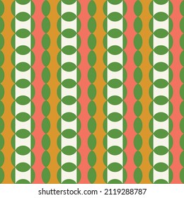 Abstract Retro Stylish Geometric Vertical Chains Seamless Pattern Trendy Fashion Colors Minimalist Concept