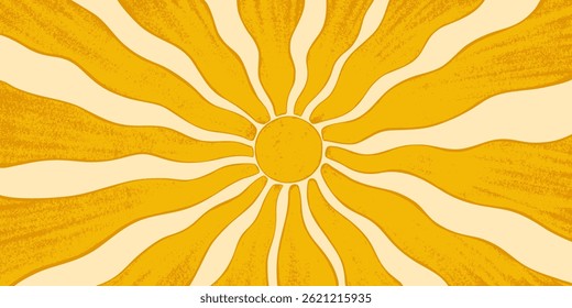 Abstract retro summer sun background.