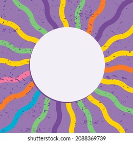 abstract retro sun rays with empty space for text vector background