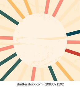 abstract retro sun rays with empty space for text vector background