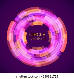 Abstract Retro Technology Circle. Abstract Circle Frame for Business Presentations. Vector illustration.