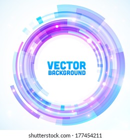 Abstract retro technology circle. Vector illustration.