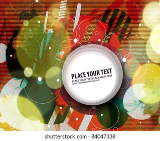 Abstract retro technology circles banner vector background