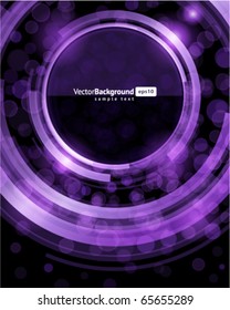 Abstract retro technology circles with bokeh vector background