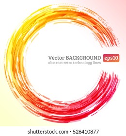 Abstract retro technology circles. Information transfer. Stream of information. Data transfer. Stock vector. eps 10