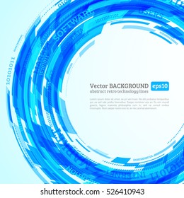 Abstract retro technology circles. Information transfer. Stream of information. Data transfer. Stock vector. eps 10