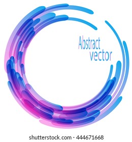 Abstract retro technology circles vector background, pink and blue