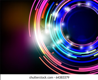 Abstract retro technology circles vector background. Eps 10