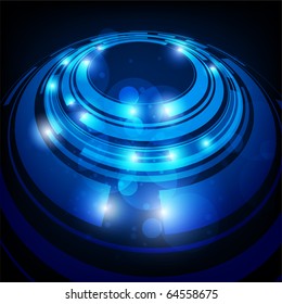 Abstract retro technology circles vector background. Eps 10