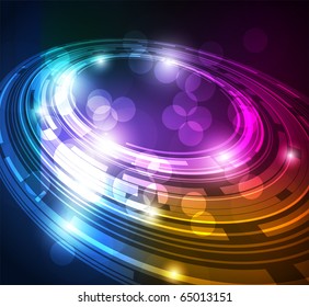 Abstract retro technology circles vector background. Eps 10