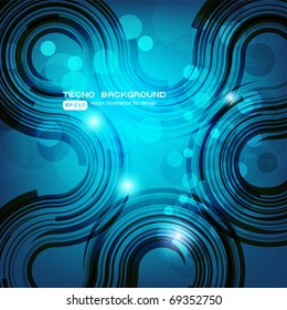 Abstract retro technology circles vector background. Eps 10