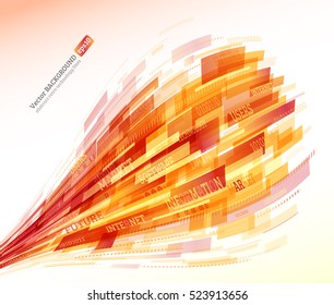 Abstract retro technology lines. Information transfer. Stream of information. Data transfer. Stock vector. eps 10