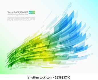 Abstract retro technology lines. Information transfer. Stream of information. Data transfer. Stock vector. eps 10