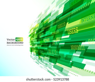 Abstract retro technology lines. Information transfer. Stream of information. Data transfer. Stock vector. eps 10