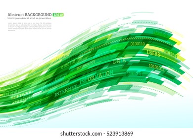 Abstract retro technology lines. Information transfer. Stream of information. Data transfer. Stock vector. eps 10