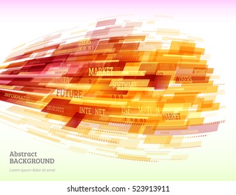 Abstract retro technology lines. Information transfer. Stream of information. Data transfer. Stock vector. eps 10