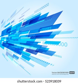 Líneas abstractas de tecnología retro. Transferencia de información. Flujo de información. Transferencia de datos. Vector de material. Pasos 10