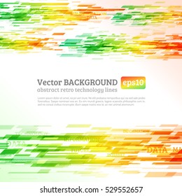 Abstract retro technology lines. Information transfer. Stream of information. Data transfer. Abstract techno background. Stock vector. eps 10