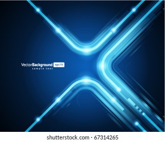 Abstract retro technology lines in perspective vector background