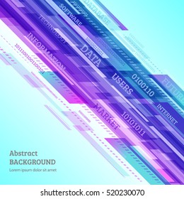 Abstract retro technology lines. Stream of information. Data and information transfer. Stock vector. eps 10