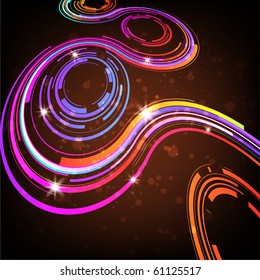 Abstract retro technology lines vector background