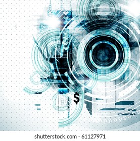 Abstract retro technology lines vector background