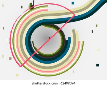 Abstract retro technology lines vector background.