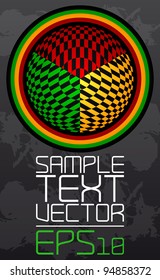 Abstract retro technology - Poster template - vector - rastafarian colors