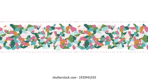 Abstrakte Retro Terrazzo Nahtlose Grenze. venezianischer Marmor, strukturierter Hintergrund.