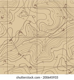 Abstract Retro Topography map Background 