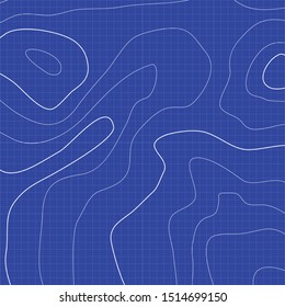 Abstract retro topography map. Vector blueprint. Retro  topographical background.